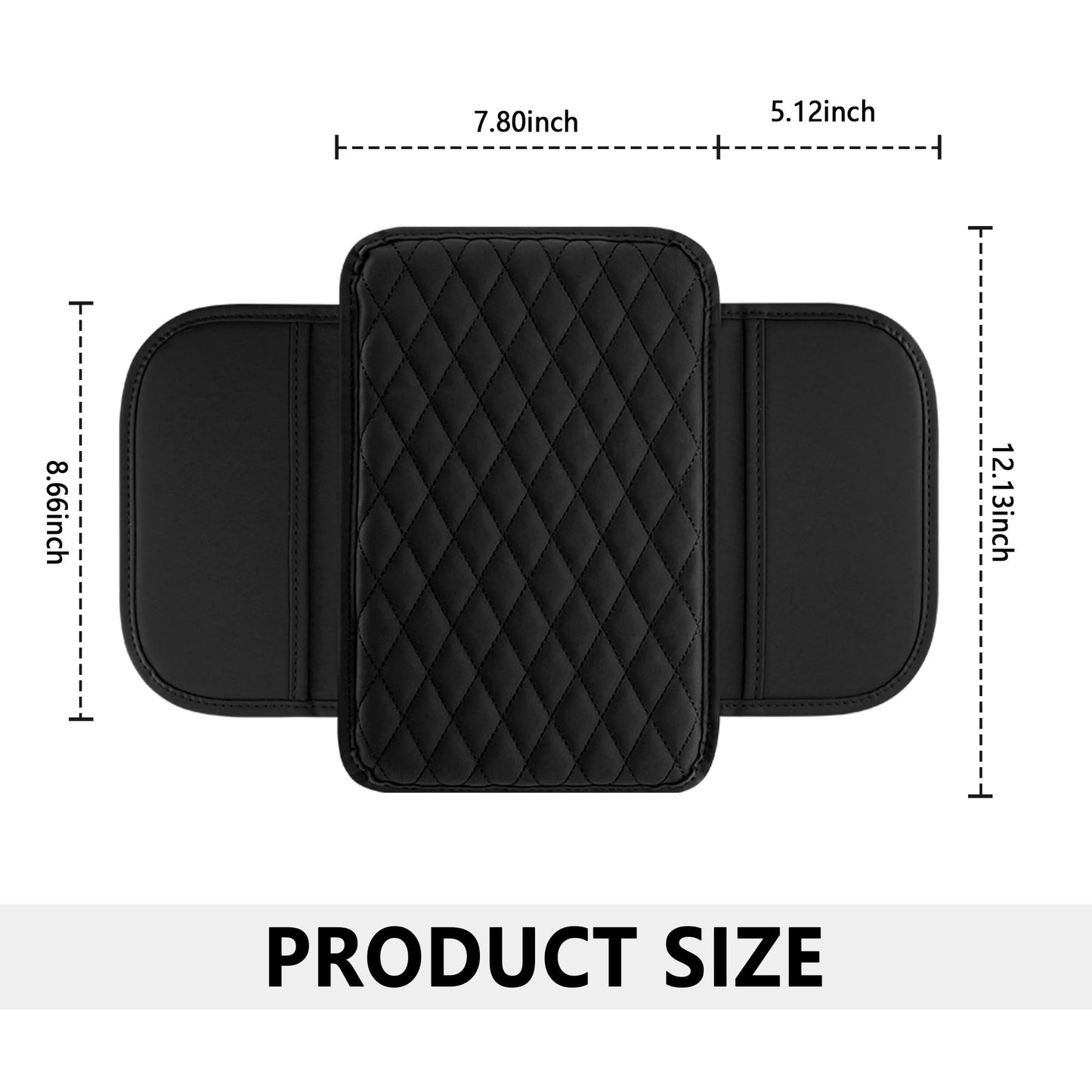 Stacool Microfiber Leather Car Armrest Cover Black