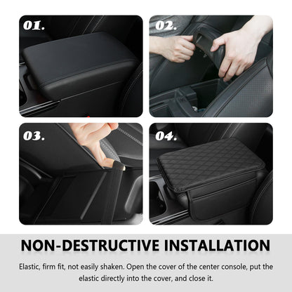 Stacool Microfiber Leather Car Armrest Cover Black