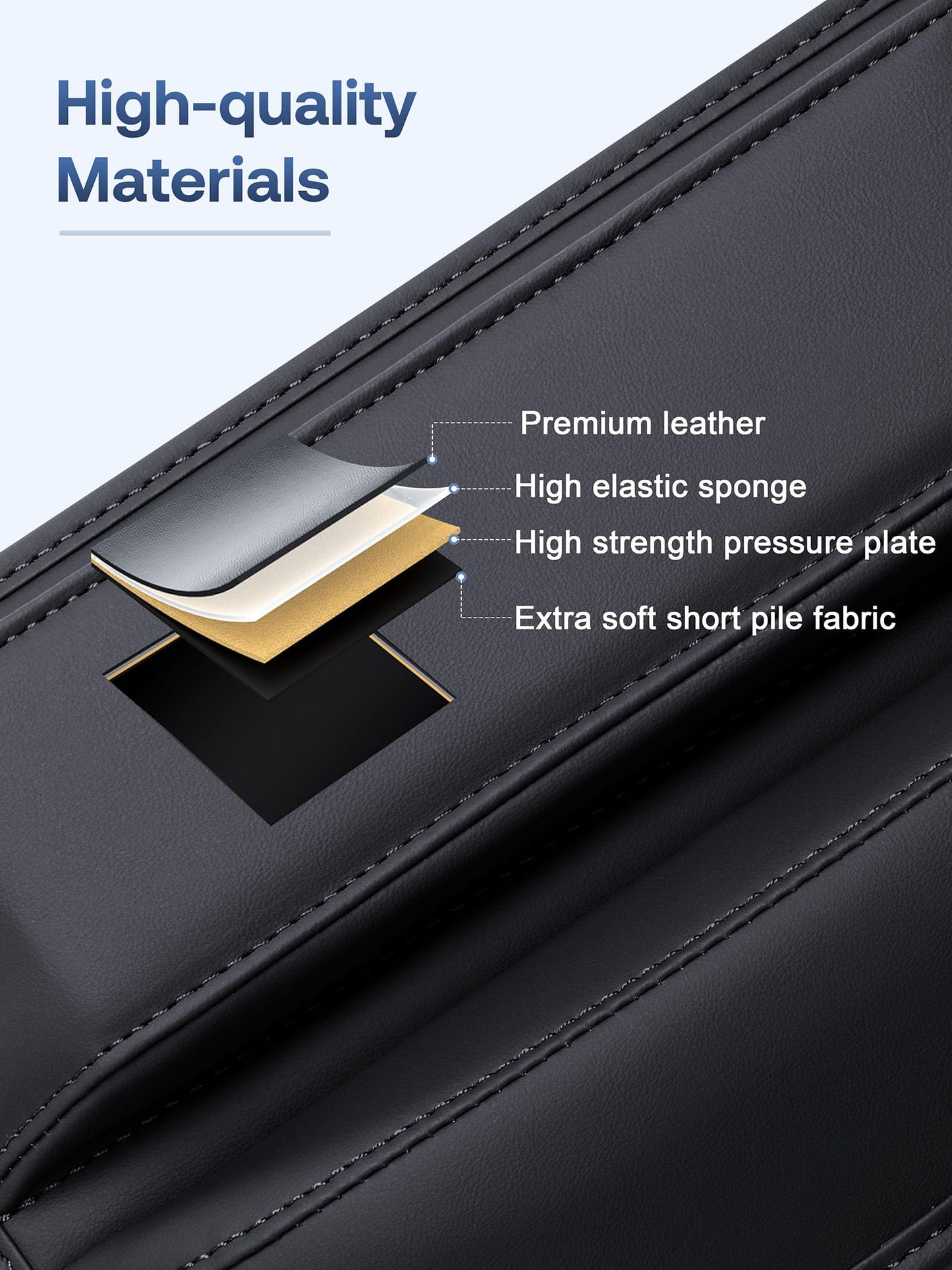 Car Seat Gap Filler Organizer Leather Black 1 Pack