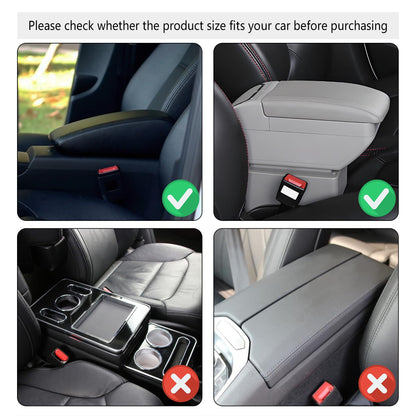 Stacool Microfiber Leather Car Armrest Cover Black